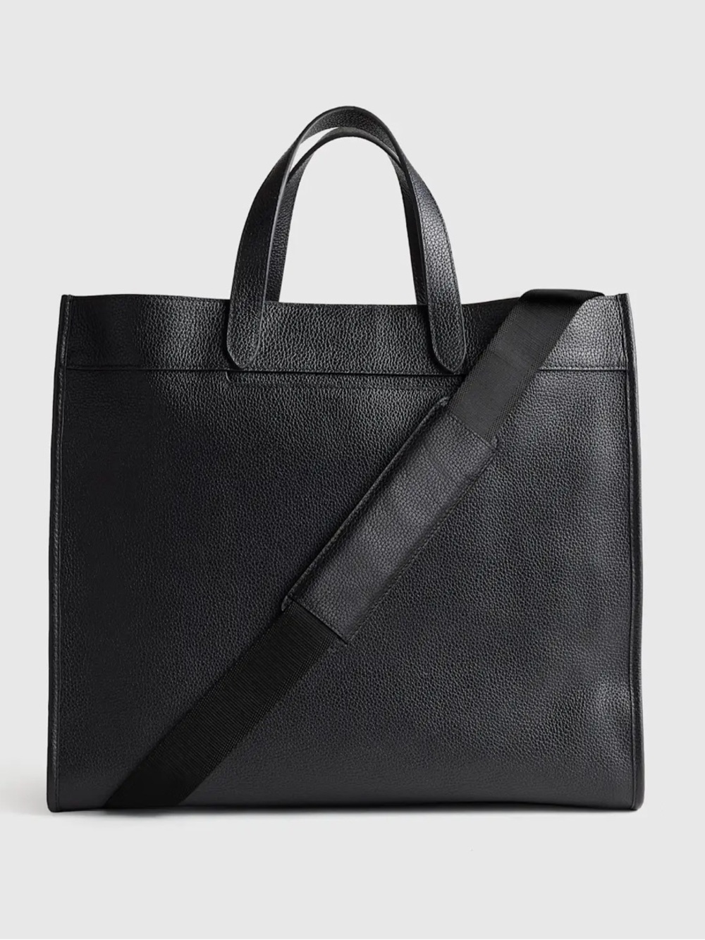 Quince Classic Black Leather Tote Bag NWT